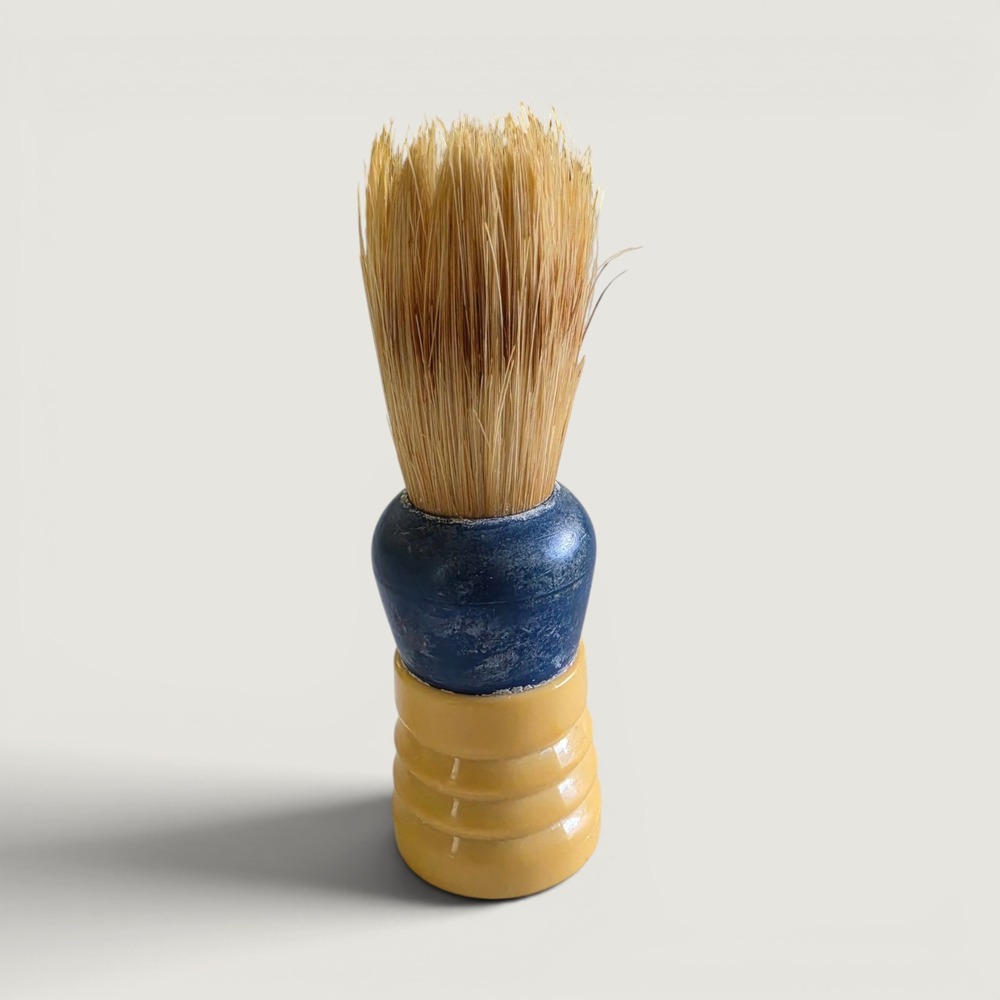 Vintage Ever-Ready 100 Shaving Brush Blue Butterscotch Yellow USA Made 1940s/50s - Picture 5 of 5